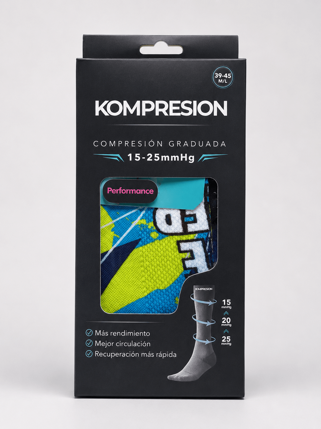 Calcetines de compresión Performance Blue - compresión graduada 15-25 mmHg